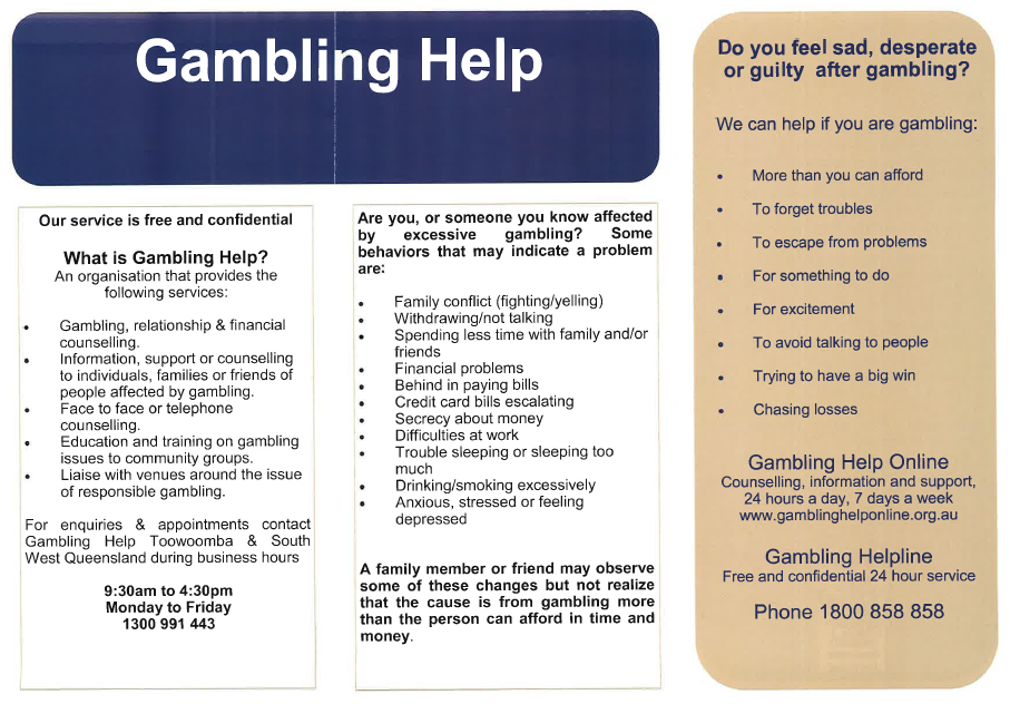 Gambling Help Brochure 2
