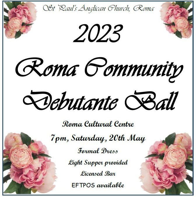 230520: 2023 Roma Debutante Ball – St Paul’s Anglican Church, Roma – 20th May