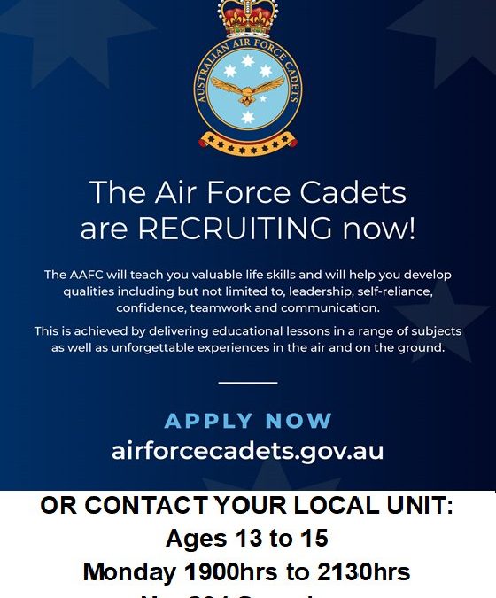 204SQN Australian Air Force Cadets  at Roma Training Depot – Mondays