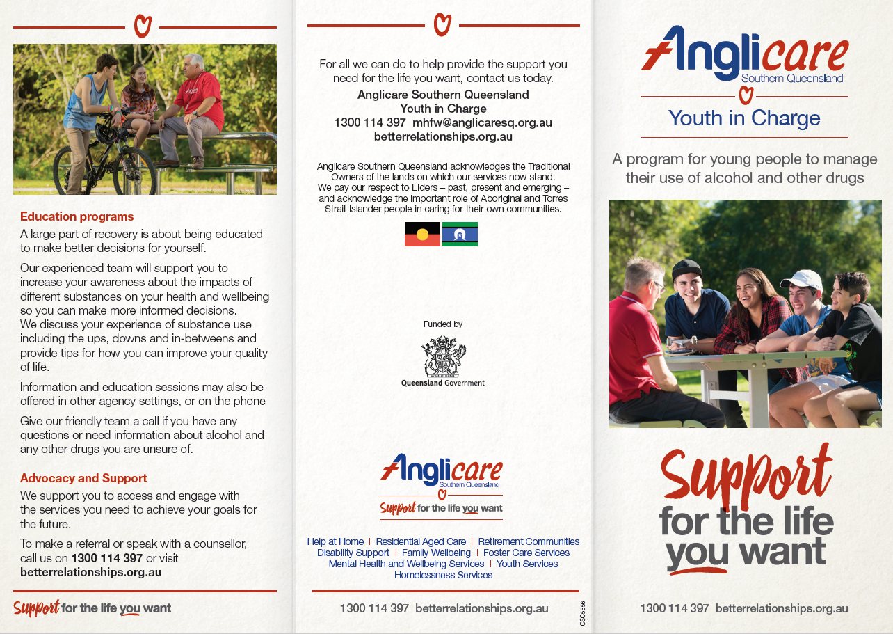 Anglicare Southern Queensland – Youth In Charge Program – Drugs and Alcohol Usage Support