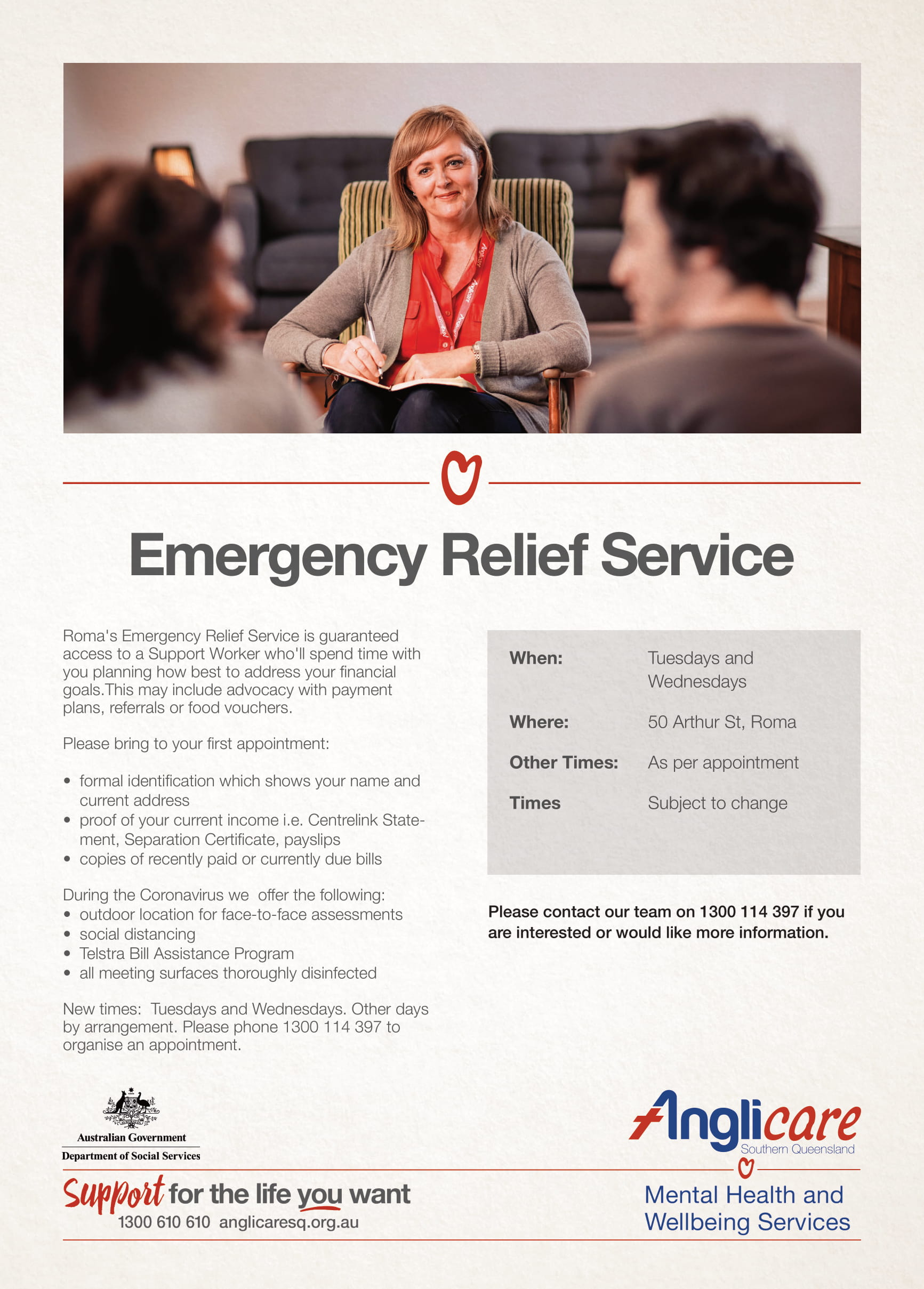 Anglicare Southern Queensland – Emergency Relief Service