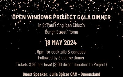 240518:  Open Windows Project Gala Dinner –  Saturday 18th May